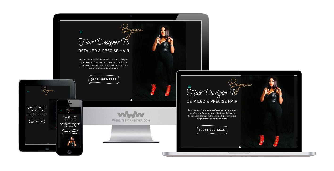 Hair Salon B | beauty website design Example | Rancho Cucamonga, CA